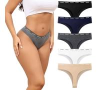 Dumwis Tangas Mujer Pack Algodon Bragas Sin Costuras Mujer Invisibles Braguitas Calzones Transpirable Brasileñas Suaves Ropa Interior Multicolor Women Underwear Paquete De 5(S-2XL)