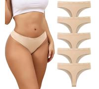 Dumwis Tangas Mujer Pack Algodon Bragas Sin Costuras Mujer Invisibles Braguitas Calzones Transpirable Brasileñas Suaves Ropa Interior Multicolor Women Underwear Paquete De 5(S-2XL)
