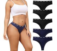 Dumwis Tangas Mujer Pack Algodon Bragas Sin Costuras Mujer Invisibles Braguitas Calzones Transpirable Brasileñas Suaves Ropa Interior Multicolor Women Underwear Paquete De 5(S-2XL)