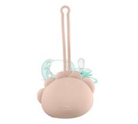 Duмmy Case - Soporte de silicona para chupete, estuche portátil para almacenamiento de pezones, soporte para chupete con forma de animal con cordón para salidas diarias, viajes largos, caminatas