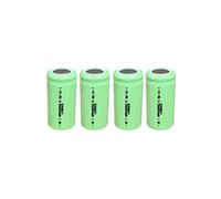 Dunamis - Paquete de 4 pilas recargables de 1,2 V NiMH 2/3 AA, 600 mAh, parte superior plana, ** Tamaño AA 2/3 ** Adecuado para luces solares, etc. **No son tamaño AA, sino dos tercios AA o 2/3 AA**