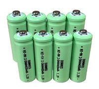 Dunamis - Paquete de 4 pilas recargables de luz solar de 1,2 V NiMH 2/3 AAA 400 mAh, tamaño AAA 2/3, ideal para luces solares, no son de tamaño AAA, sino dos tercios o 2/3 AAA (paquete de 8, botón