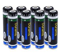 Dunamis Paquete de 8 Pilas NiMH 1,2 V AAA 900 mAh Recargables de Alta Capacidad adecuadas para teléfonos inalámbricos, cámaras Digitales, Auriculares Bluetooth y Dispositivos de Alta Potencia
