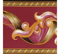 Dundee Deco BD3204 - Papel pintado abstracto de damasco con diseño retro, 10 m x 10 cm, autoadhesivo, color magenta y burdeos