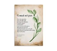 Dune Litany Against Fear Quote Art Frank Herbert Inspirational Poster for Study Room(Unframed,16X24inch(40X60cm))