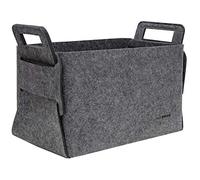 DuneDesign 25L Cesto de almacenaje de fieltro 37x24x37cm Cesta para la leña Gris
