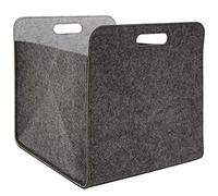 DuneDesign Caja Almacenamiento Fieltro 33x33x38cm Cesta Fieltro Caja Kallax Inserción en estanterías Gris