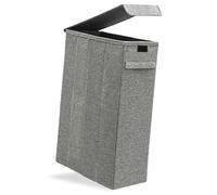 DuneDesign - Cesta estrecha para la ropa sucia con tapa, marco de madera resistente de 50 L, cesta delgada para ropa (20 cm)