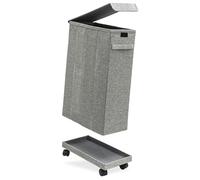 DuneDesign Cesto Ropa Sucia Estrecho Con Ruedas - 20x40x60 cm, 50L, Mueble Lavadora - Con Tapa y Ruedas, Canasta Colada