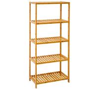 DuneDesign Estantería de Bambú para Baño - 130x60x26 Zapatero Abierto en Madera - Estante Suelo Bajo