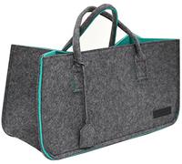 DuneDesign Hasta 25 kg: Bolsa de Fieltro Grande - 50x25x25 Cesta para Leña Interior - Cesta de Almacenaje Tote Bag Grande - Cesta Compra Bolsa Compra Plegable - Cesta Leña Chimenea Cesta para Pellets