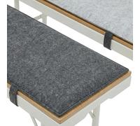 DuneDesign Set de 2 Cojines Banco Cervecería Fieltro 220x25cm - Reversible Bicolor - Asiento Plegable 10mm Grosor - Funda Asiento Exterior Jardín Pub Fiesta Oktoberfest Comodidad Terraza Hogar