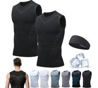 Duneva Vital Vest, Vital Vest Chaleco adelgazante, Vitalvest, Body Shaper Hombre Ionic Shaping Camiseta sin mangas, Mix-1, M