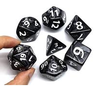 Dados HD - Juego de dados DND 25mm RPG dados para mazmorras y dragones D&D Pathfinder MTG Juego de rol Dados gigantes negros poliédricos con bolsa de dados