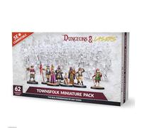 Dungeons and Lasers Townsfolk - Paquete en miniatura - Incluye 62 miniaturas NPC DND con bases escénicas - 5E compatible para su uso con juegos de rol de mesa y D&D - para más de 14 años