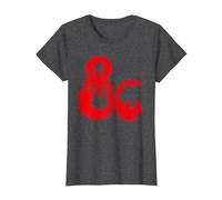 Dungeons & Dragons Ampersand Only Logo Camiseta, Mujer, Jaspeado Oscuro, XL