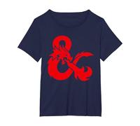 Dungeons & Dragons Ampersand Only Logo Camiseta, Mujer Tallas Grandes, Azul Marino, 3XL Grande