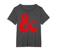 Dungeons & Dragons Ampersand Only Logo Camiseta, Mujer Tallas Grandes, Jaspeado Oscuro, 5XL Grande