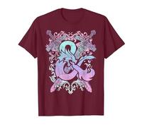 Dungeons & Dragons Ampersand Pastel Logo Camiseta, Hombre, Granate, XXL