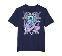 Dungeons & Dragons Ampersand Pastel Logo Camiseta, Hombre Tallas Grandes, Azul Marino, 6X Alto