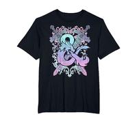 Dungeons & Dragons Ampersand Pastel Logo Camiseta, Hombre Tallas Grandes, Negro, 3X Alto