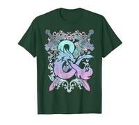 Dungeons & Dragons Ampersand Pastel Logo Camiseta, Hombre, Verde Bosque, XXL