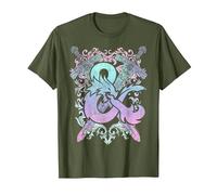 Dungeons & Dragons Ampersand Pastel Logo Camiseta, Hombre, Verde Oliva, S