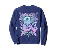 Dungeons & Dragons Ampersand Pastel Logo Sudadera, Unisex para Adultos, Azul Marino, XXL