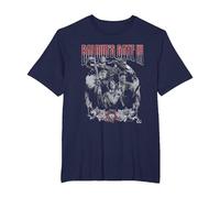 Dungeons & Dragons Baldur's Gate Distressed Floral Frame Camiseta, Hombre Tallas Grandes, Azul Marino, 2X Alto