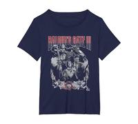 Dungeons & Dragons Baldur's Gate Distressed Floral Frame Camiseta, Mujer Tallas Grandes, Azul Marino, 2XL Grande