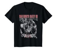 Dungeons & Dragons Baldur's Gate Distressed Floral Frame Camiseta, Niños, Negro, 12 años