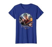 Dungeons & Dragons Darling Astarion Ancunín Vintage Portrait Camiseta, Mujer, Azul Real, L