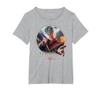 Dungeons & Dragons Darling Astarion Ancunín Vintage Portrait Camiseta, Mujer Tallas Grandes, Gris Jaspeado, 2XL Grande