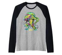 Dungeons & Dragons Demon Lord Demogorgon Psychedelic Neon Camiseta Manga Raglan