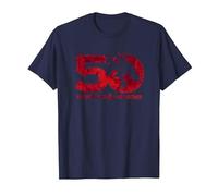 Dungeons & Dragons Dyed 50th Stacked Logo Camiseta, Hombre, Azul Marino, M