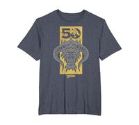 Dungeons & Dragons Gold 50th Black Dragon Camiseta, Hombre Tallas Grandes, Azul Jaspeado, 3X Alto