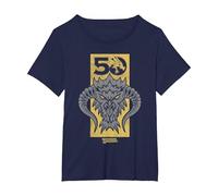 Dungeons & Dragons Gold 50th Black Dragon Camiseta, Mujer Tallas Grandes, Azul Marino, 5XL Grande