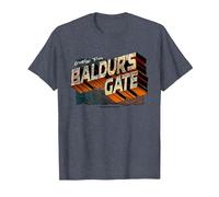 Dungeons & Dragons Greetings from Baldur's Gate Camiseta, Hombre, Azul Jaspeado, 4XL