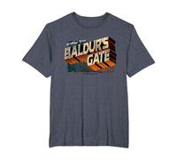 Dungeons & Dragons Greetings from Baldur's Gate Camiseta, Hombre Tallas Grandes, Azul Jaspeado, 4X Alto