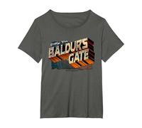 Dungeons & Dragons Greetings from Baldur's Gate Camiseta, Mujer Tallas Grandes, Asfalto, 4XL Grande