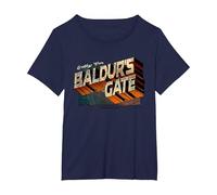 Dungeons & Dragons Greetings from Baldur's Gate Camiseta, Mujer Tallas Grandes, Azul Marino, 2XL Grande