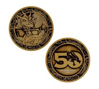 Dungeons & Dragons - Moneda coleccionable de caja roja del 50 aniversario - Moneda de edición limitada con arte original de portada de 1983 - Regalo oficial de fantasía de D&D para coleccionistas y