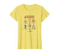 Dungeons & Dragons Textbook Players Camiseta, Mujer, Limón, L