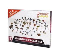 Dungeons & Lasers Adventurer's Gear Set - 128 piezas de accesorios DND para miniaturas de 28-32 mm - Compatible con 5E
