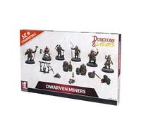 Dungeons & Lasers Dwarven Miners DND - Juego de 6 modelos con accesorios, compatible con escala 5e de 28-32 mm, requiere montaje y pintura, para mayores de 14 años