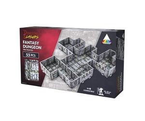 Dungeons & Lasers Fantasy Dungeon - Juego de terreno prepintado para DND y juegos de rol de mesa, 5E compatible con miniaturas de escala de 28 a 32 mm, montaje rápido