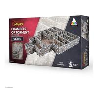 Dungeons & Lasers Juegos de terreno prepintados para juegos de rol DND y de mesa, 5E compatible con miniaturas de escala de 28 a 32 mm, diseño modular para un montaje rápido (cámaras de tormento)