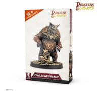Dungeons & lasers owlbear family miniatura con base escénica, mini fi