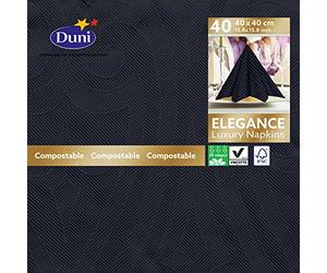 Duni 168438 Elegance - Servilletas (40 x 40 cm, 240 unidades), color negro