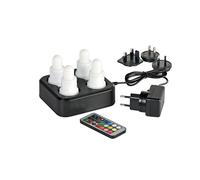 Duni LED Velas Recargables Luz Multicolor Set 4 Piezas 70 x 40 mm